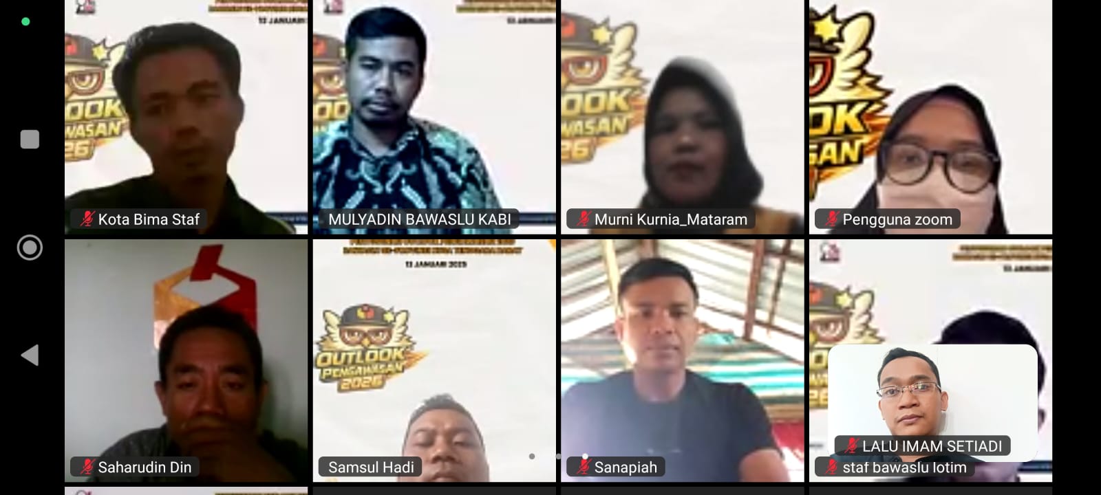 Samsul Hadi, Anggota Bawaslu Lombok Barat mengikuti Rapat Penyusunan Outlook Divisi Pencegahan, Partisipasi Masyarakat, dan Hubungan Masyarakat. Selasa 13/01/2026 
