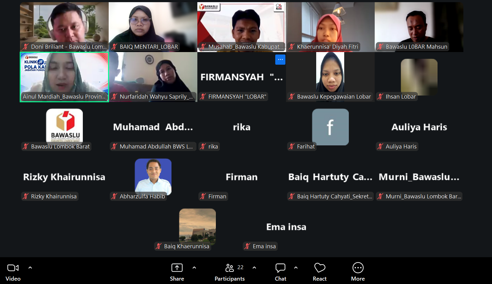 Badan Pengawas Pemilihan Umum (Bawaslu) Kabupaten Lombok Barat melaksanakan kegiatan Sosialisasi Tata Cara Pengajuan Cuti Pegawai melalui SRIKANDI secara daring melalui Zoom Meeting, Jumat (2/10/2026).