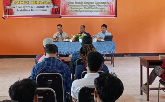 Anggota Bawaslu Lobar, Samsul Hadi menjadi narasumber di acara diskusi bertajuk Membangun Hubungan Sosial Pasca Pemungutan Suara dan Menjaga Stabilitas Kamtibmas.  pada Kamis, 19 Desember 2024, bertempat di Sanggar Mutu, Jalan Gerung Utara, Kecamatan Gerung