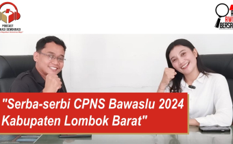 Lalu Imam Setiadi (Staf Humas) & Ni Kadek Rika Yunita CPNS) pada Podcas Bawaslu Lombok Barat. Jum'at 13/06/2025