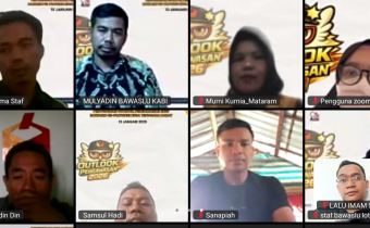 Samsul Hadi, Anggota Bawaslu Lombok Barat mengikuti Rapat Penyusunan Outlook Divisi Pencegahan, Partisipasi Masyarakat, dan Hubungan Masyarakat. Selasa 13/01/2026 