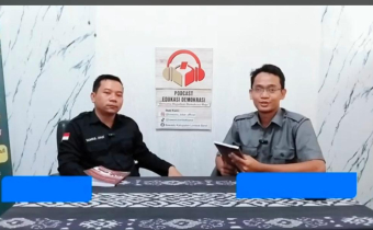 Samsul Hadi, Anggota Bawaslu Lombok Barat dalam Podcast edukasi Demokrasi Bawaslu Lobar. 16/04/2026